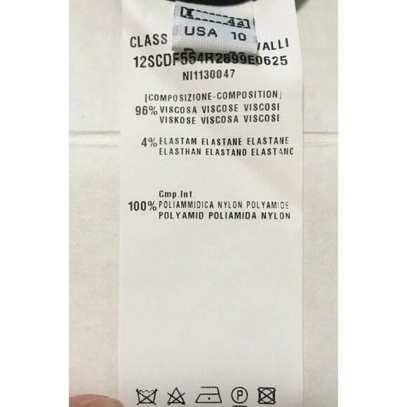 Class Roberto Cavalli Dress Shift Mini Size 10 Tan Black Border Hologram Italy - Picture 9 of 12